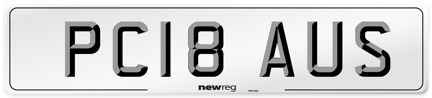 PC18 AUS Number Plate from New Reg